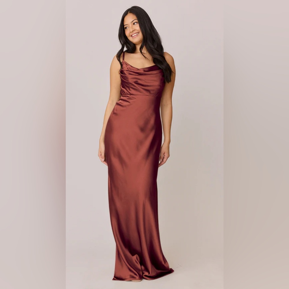 Elegant Satin Revelry Skye Dress, cinnamon rose